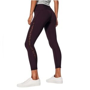 Lululemon Meant To Move 7/8 Tight (25") Sz 10 Black Cherry